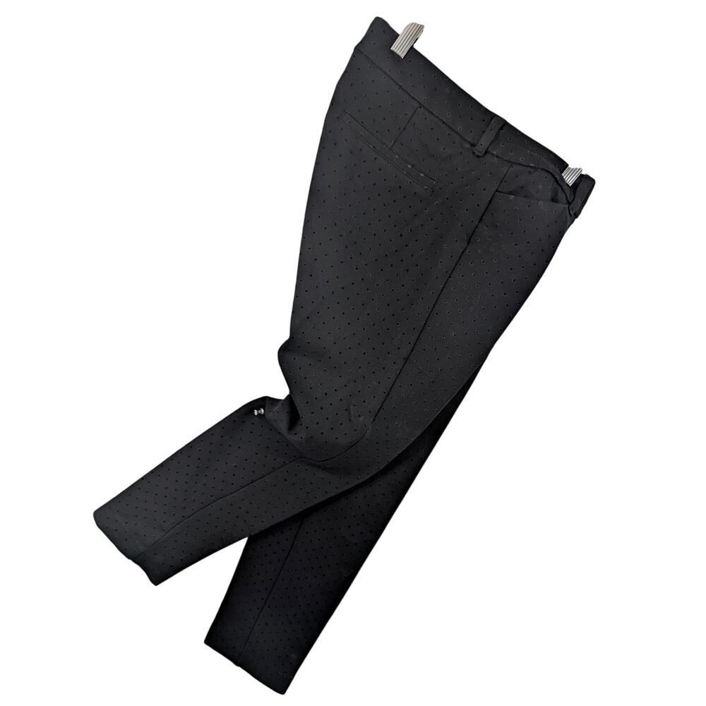 OLD NAVY! BLACK ON BLACK TINY POLKA DOTTED MIDRISE, SKINNY, STRETCH PANTS! SZ S
